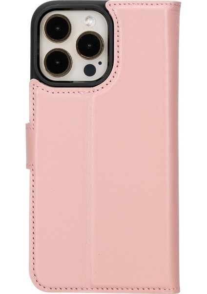 Apple iPhone 15 Pro Max Uyumlu Deri Cüzdanlı Kılıf Mwwn Nu2 Pembe indirimleri
