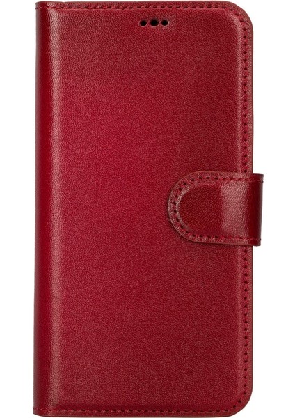 Apple iPhone 15 Pro Uyumlu Deri Cüzdanlı Kılıf Mwwn V4EF Kırmızı fırsatları