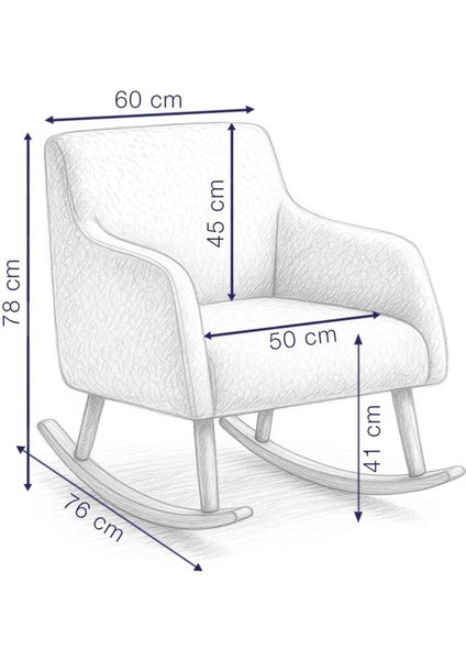 Loop Sallanan Sandalye – Antrasit Teddy Kumaş | Doğal Ahşap Ayaklı Berjer - Sallanan Koltuk indirimleri