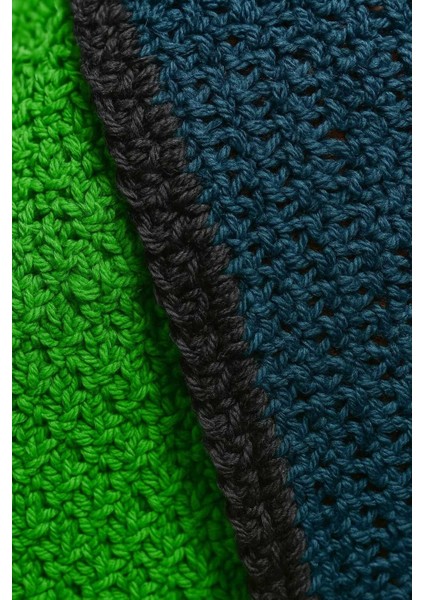 Parçalı Çok Renkli Kağıt Ip Tığ Işi El Örgüsü Çanta