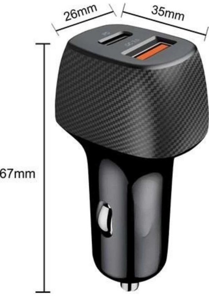 Araç Içi Hızlı Şarj Soketi 38W Oto Çakmaklık Type-C Araba Çakmaklık fırsatları