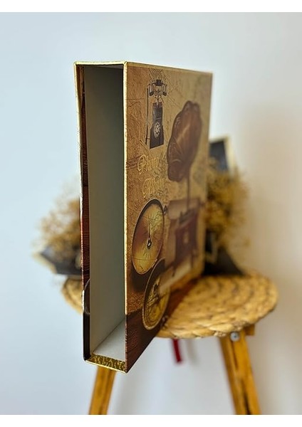 RS21 Fotoğraf Albümü 10X15CM 600 Lük Gramafon Desenli Kutulu Yatay Dikey Modeli modelleri