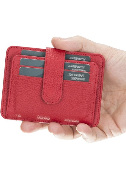 Çok Bölmeli Slim Deri Kartlık BLW019 Erc2 Kırmızı