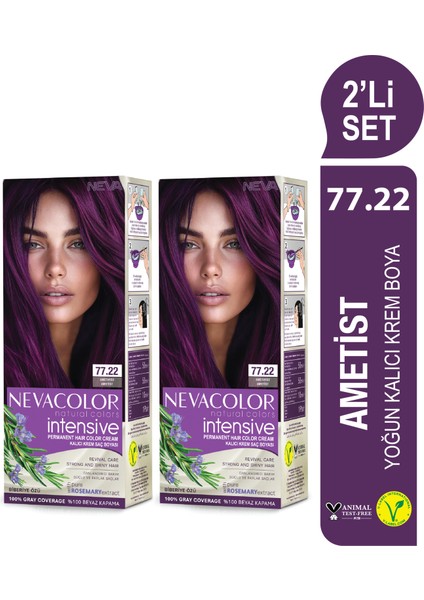 Intensıve 2\'li Set 77.22 Ametist Kalıcı Krem Saç Boyası Seti