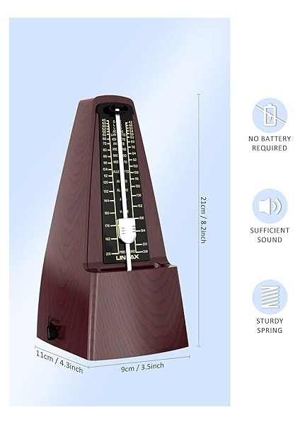 M2 Mekanik Metronom, Piyano Gitar Bas Ukulele Keman Çello Davul ve Tüm Müzik Aletleri Için Evrensel Metronom, Iz Vuruşu ve Tempo, Yüksek Ses, Yüksek Kesinlik, Müzik Aksesuarları, Ahşap Tahıl modelleri