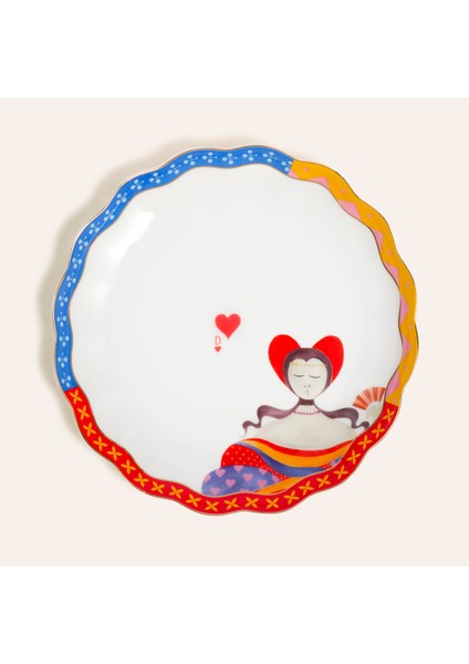 Luohu Porselen Pasta Tabağı 19x19x2 Cm Renkli