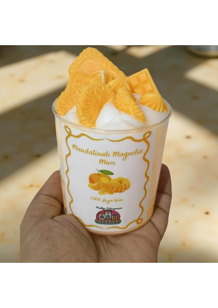 Mandalinalı Magnolia Mum – El Yapımı Soya Wax Kokulu Dekoratif Mum (Tatlı Mandalina Kokusu) fırsatları