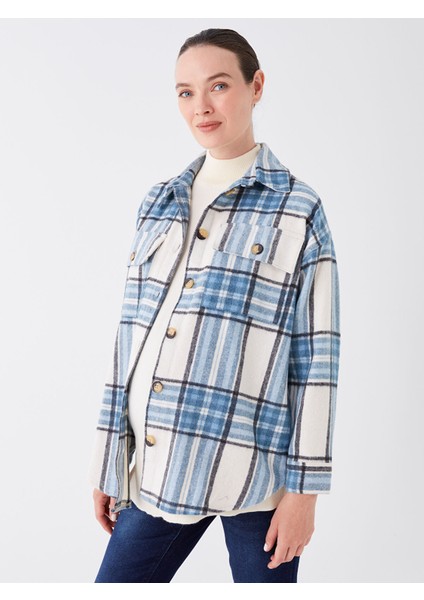 Yeni Sezon Ekose Uzun Kollu Hamile Oduncu Gömlek Ceket