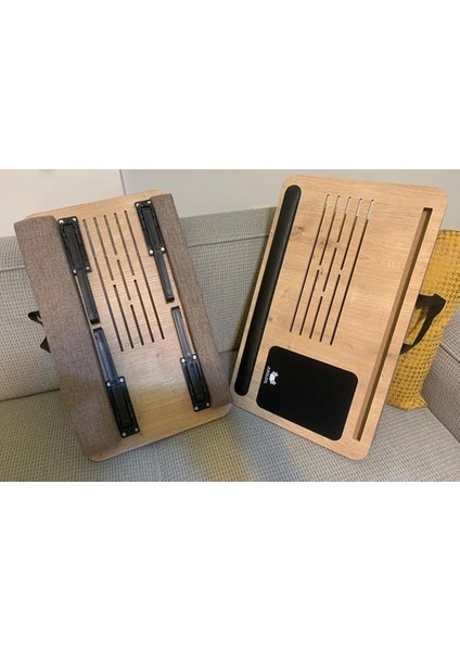 Supplyplus Safir Telefon Tablet Bölmeli Katlanır Ayaklı Minderli Laptop Sehpası Bilgisayar Çalışma Masas