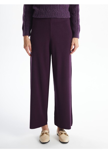 Yeni Sezon Beli Lastikli Düz Geniş Paça Kadın Triko Pantolon fiyatları