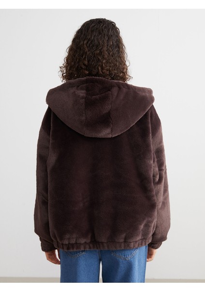 Yeni Sezon Kapüşonlu Oversize Kadın Pelüş Ceket fırsatları