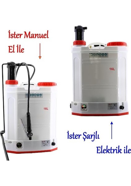 şarjlı ılaçlama pompası 16 lt elektrikli veya manuel mekanik ağaç dal bağ bahçe bitki fiyatları