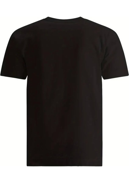 Baskılı Oversize Bisiklet Yaka T-Shirt - Siyah fiyatları