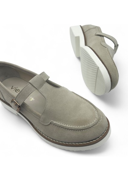 Javelle Bej Süet Hakiki Deri Casual Kadın Loafer indirimleri