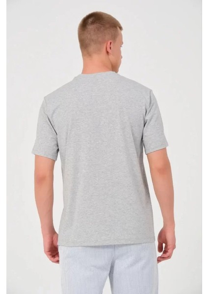 Unisex Düz Biskilet Yaka Oversize T-Shirt - Gri fiyatları