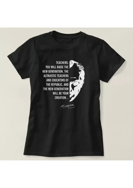 24 Kasım Öğretmenler Günü Baskılı T-Shirt - Siyah fiyatları