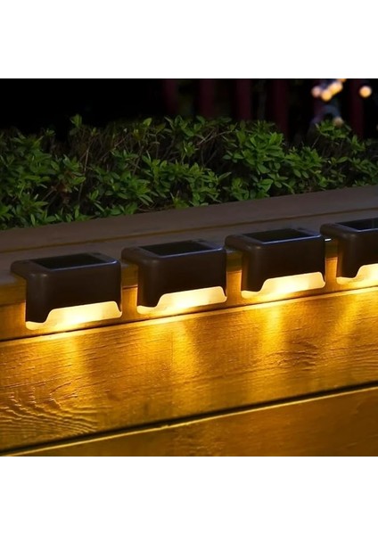 Güneş Enerjili Basamak Işıkları LED Solar Güneş Enerjili, Merdiven, Veranda, Bahçe, Balkon ve Çit Lambası, Köşebent, Yollar Vb. Su Geçirmez Water Proof Solar Lamba Gün Işığı (Siyah, 8 Adet) fırsatları