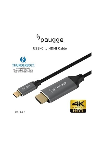 USB C To HDMI Kablo - 4K60Hz, Hdr, Hdcp 2.3, Thunderbolt 5/4/3, Dex Mode, 2 Metre (CHD20B-PRO) fiyatları