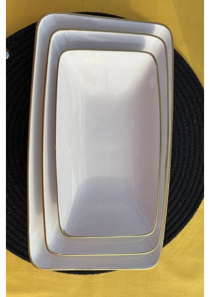 Heyf Beyaz Gold 3'lü Seramik Kayık Tabak modelleri