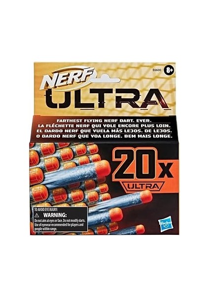 Ultra 20-Dart Dolum Paketi, Yalnızca Nerf Ultra Blasterler E6600EU6 ile Uyumlu, 20 Resmi Nerf Ultra Dart Içerir modelleri