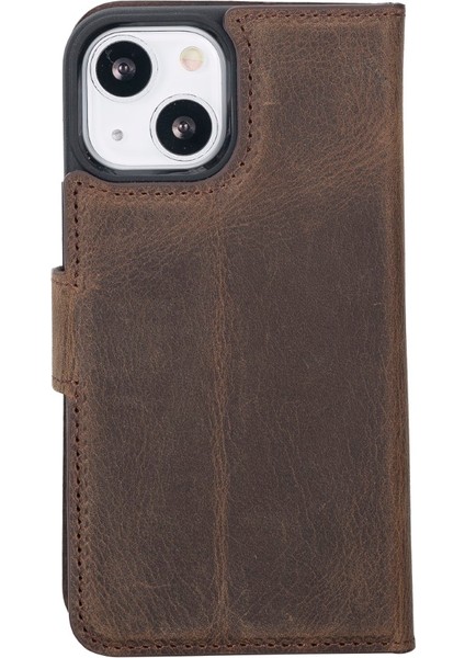 Apple iPhone 13 Mini Uyumlu Deri Cüzdanlı Kılıf G6 Kahverengi fırsatları