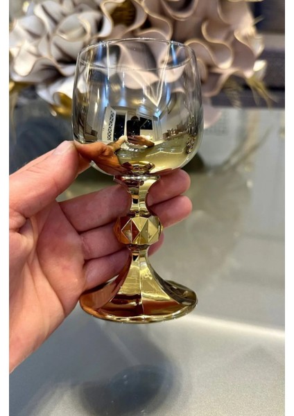 Bohemia Kristal 6' Lı Kahve Yanı Bardağı Gold 150 cc modelleri