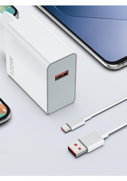 120W Turbo Hızlı Şarj Seti — Type-C 6A Kablo + Adaptör | Xiaomi · Redmi · Samsung Uyumlu | Saliseli (Süper Hızlı) Şarj, Pd & Qc Destek