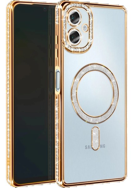 Samsung Galaxy A06 Joke Simli Magneticsafe Kılıf - GOLD-(5796) - M546K949-R95546
