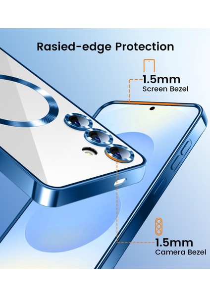 Samsung Galaxy S24 Fe Uyumlu Magsafe Özellikli Kamera Korumalı Şeffaf Kılıf modelleri