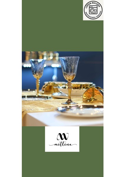 Paşabahçe 440141 Şarap Kadehi 6 Lı Gold Titanyum Kaplama