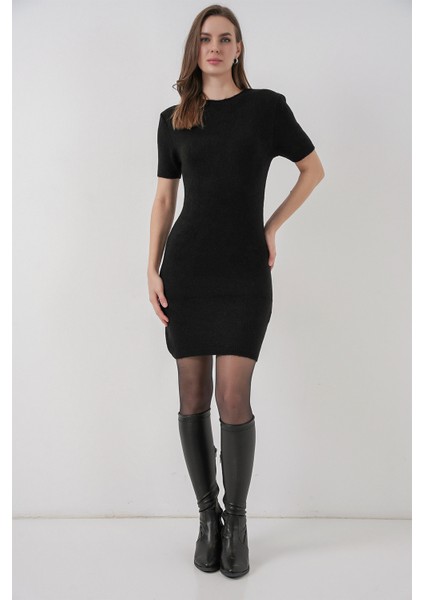 Kadın Kısa Kol Triko Elbise 15950 - Siyah fiyatları