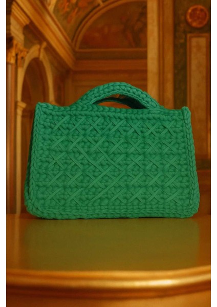 Çapraz Model Penye Tığ Işi El Örgüsü Çanta Büyük Boy indirimleri