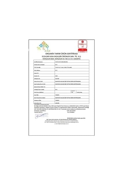 Og Organik Erik Kurusu 70 gr modelleri