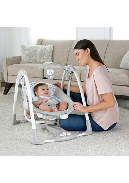 Convertme 2'si 1 Arada Kompakt Taşınabilir Bebek Salıncağı ve Bebek Koltuğu, Akülü Titreşimler, Otomatik Sallanma, Doğa Sesleri - 9 Kg'a Kadar fiyatları