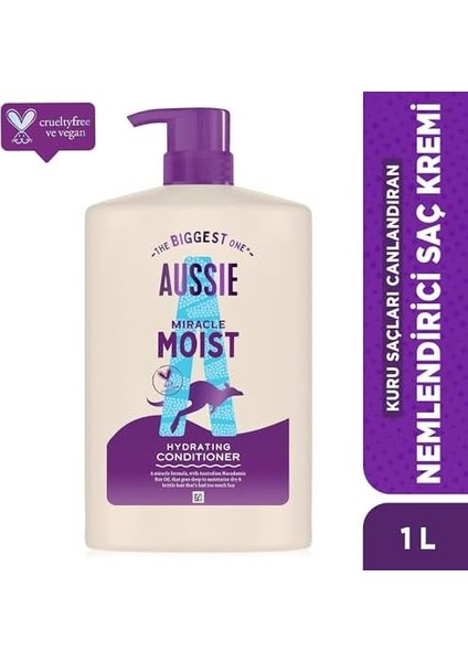 Aussie Miracle Moist Kuru Saçları Canlandıran Nemlendirici Saç Kremi 1000ML