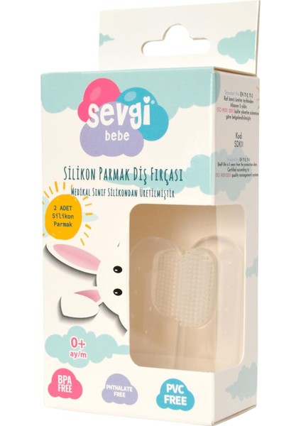Sevgi Bebe 2'li Silikon Parmak Bebek Diş Fırçası