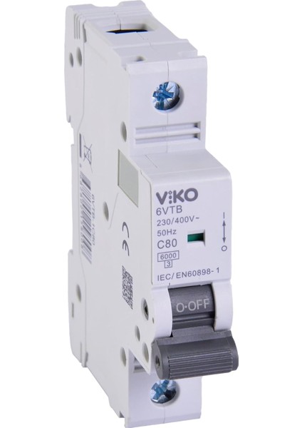 6VTB-1C80 Otomatik Sigorta 6ka C Tipi 1 Kutup 80A