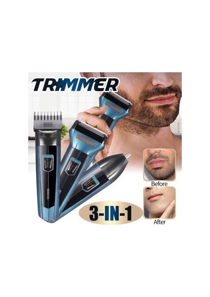 3 In 1 Saç Sakal Kesme Ense Burun Tıraş Makinesi Seti (4940)
