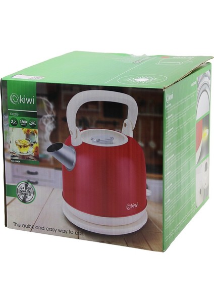 Kiwi KK-3340R Kırmızı Nostalji Demlik Modelçelik Kettle Su Isıtıcı 2.2lt 1800W Paslanmaz Çel�