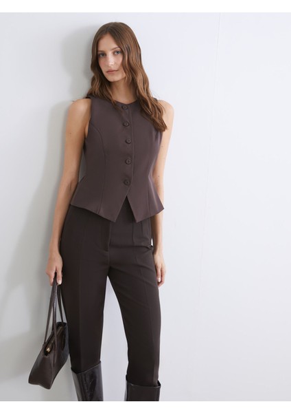 Yeni Sezon Bisiklet Yaka Kadın Klasik Yelek