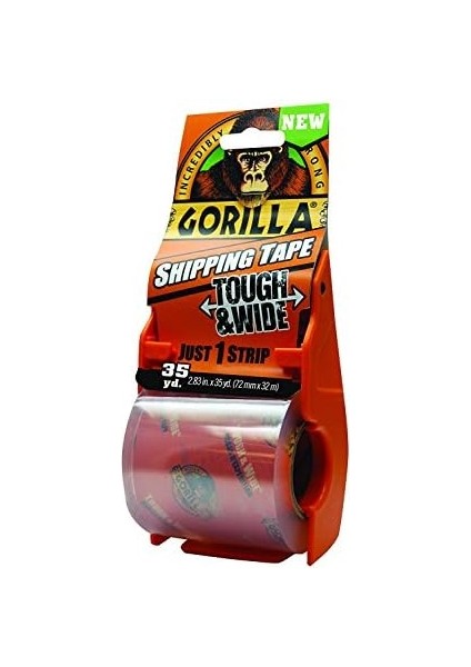 Taşıma ve Depolama Için Dağıtıcılı Sert ve Geniş Ambalaj Bandı, 7,2 cm x 35 Yd, Şeffaf, (1'li Paket) modelleri