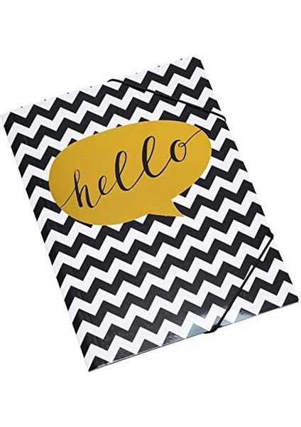 Dosya A4 Boyutunda Yaldızlı Hello Baskılı modelleri