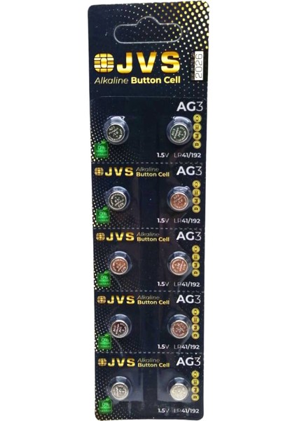 Jvs Ag3 1.5V LR41 Saat Pili 10LU Kart (4940)