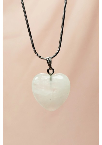 Pembe Kuvars Doğal Taşı Zincirli El Yapımı Kolye Uç: 2 cm Zincir: 20 cm Kutulu modelleri