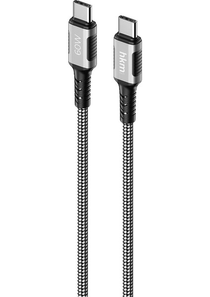 Hkm Tech Dynamıc 60W Hızlı Şarj, Mıknatıslı, Type-C To Type-C Şarj ve Data Aktarım Kablosu, 1 Metre, Siyah