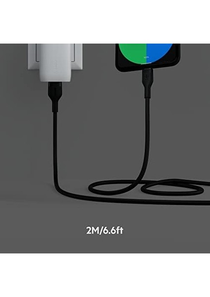 Boostcharge Silikon USB Tip C - A Kablosu (2m/6,6ft), USB Usb-If Sertifikalı Usb-C Şarj Kablosu - Siyah fiyatları
