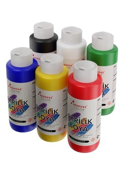 Rose Ana Renkler Akrilik 6'lı Set 6X120 ml fiyatları