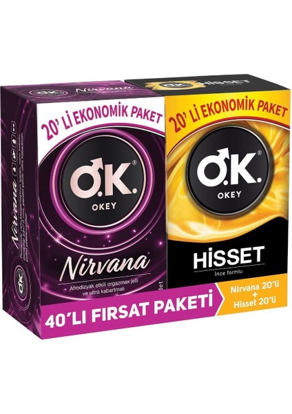 Okey Nirvana 20'li + Hisset 20'li Prezervatif