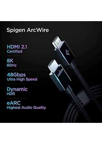 Arcwire HDMI 2.1 8k Görüntü Aktarım Kablosu (2 Metre) (8K/60Hz 4K/120Hz) Durabend Dynamic Hdr Görüntü ve Earc Yüksek Ses Kalitesi Destekli PB2001 - ACA02336 modelleri