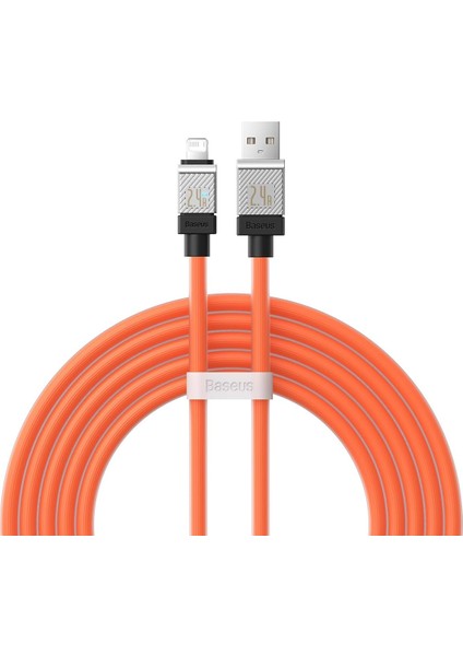 Coolplay Serisi Hızlı Şarj Kablosu USB To Ip 2.4A, 2m, Turuncu